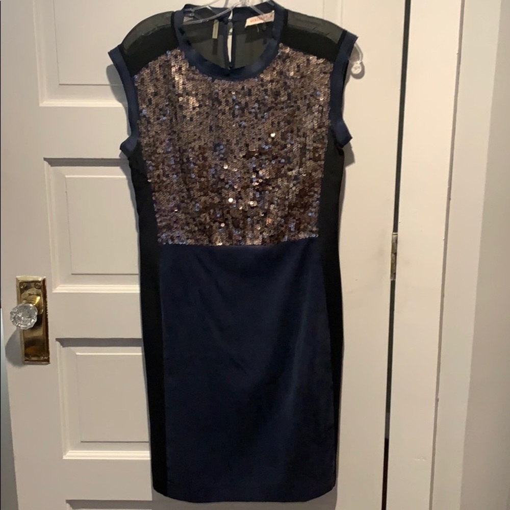 Navy Black and Gold Dress